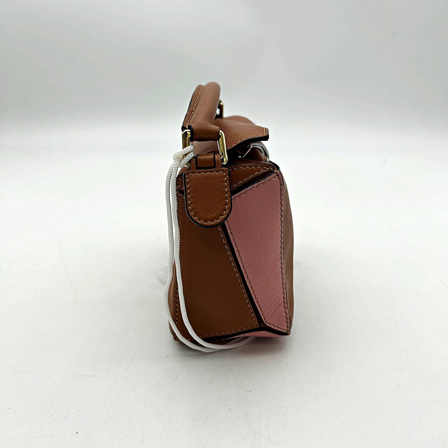 LOEWE Calfskin Mini Puzzle Bag Tan Medium Pink LA36264