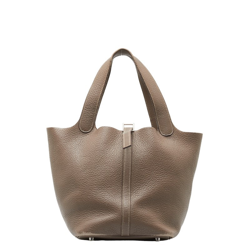 Hermes Picotin MM Handbag Etoupe Grey Clemence Hermes