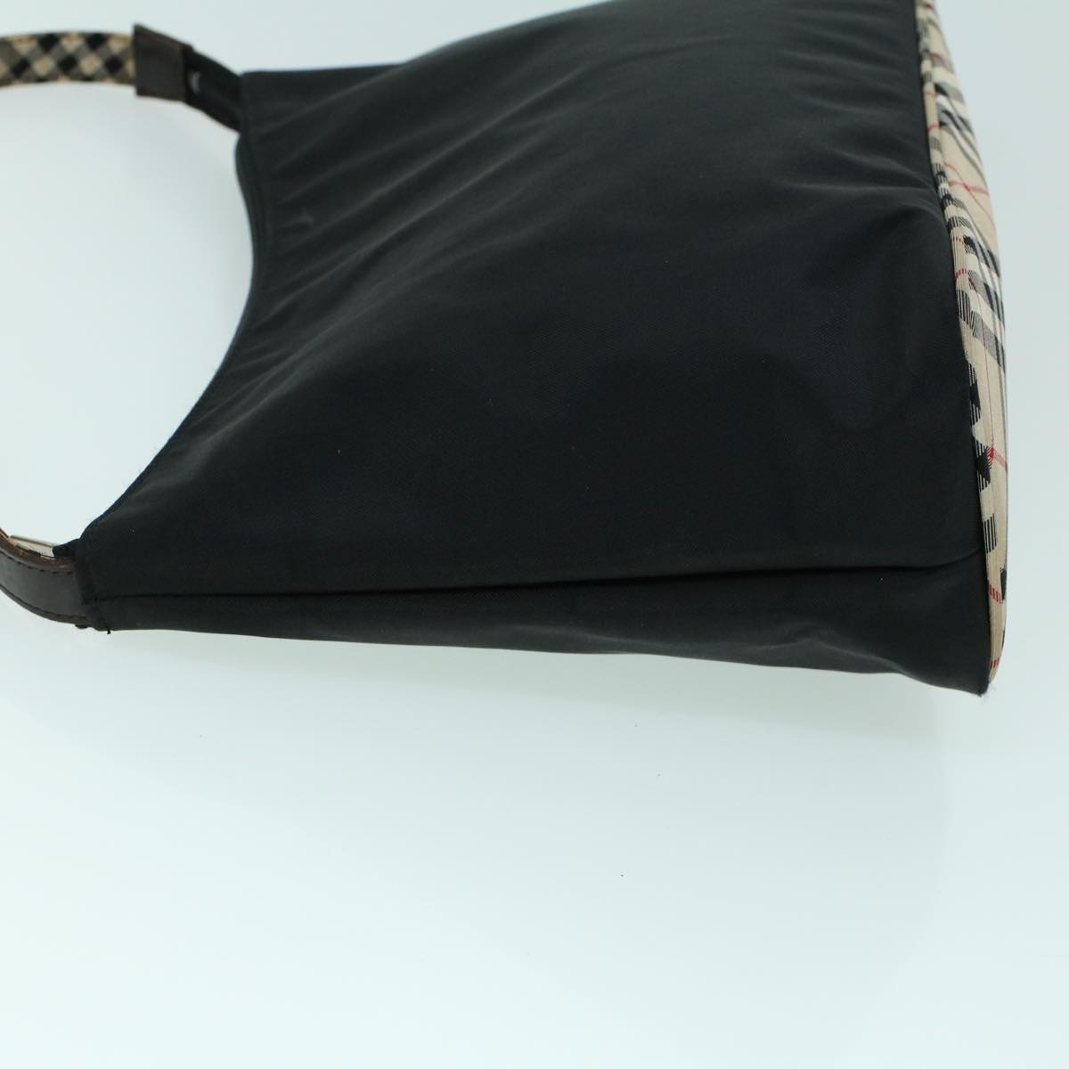 Burberry Nova Check Shoulder Bag Nylon Leather Beige Black Auth 53789