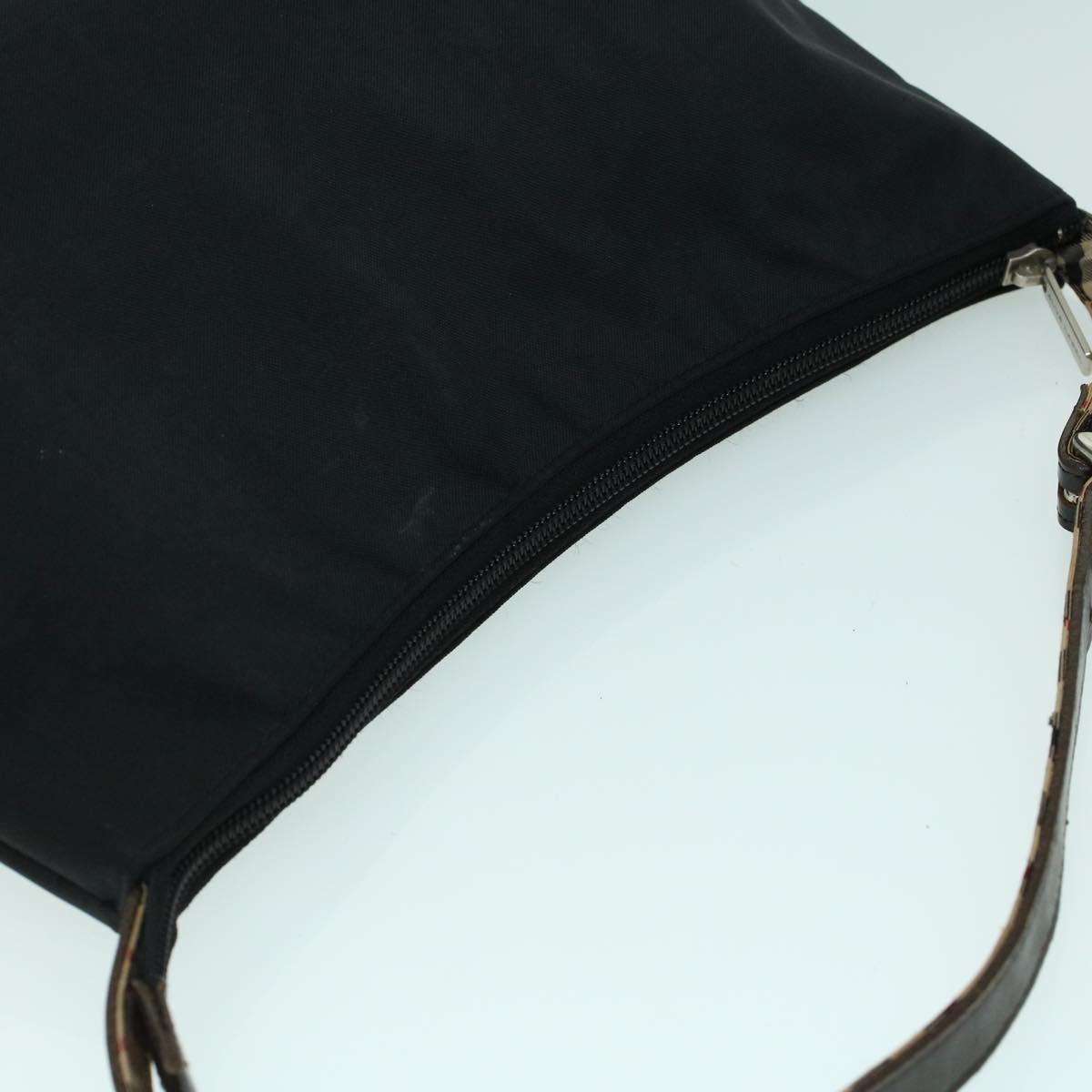 Burberry Nova Check Shoulder Bag Nylon Leather Beige Black Auth 53789
