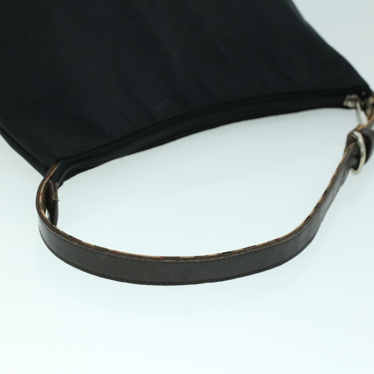 Burberry Nova Check Shoulder Bag Nylon Leather Beige Black Auth 53789