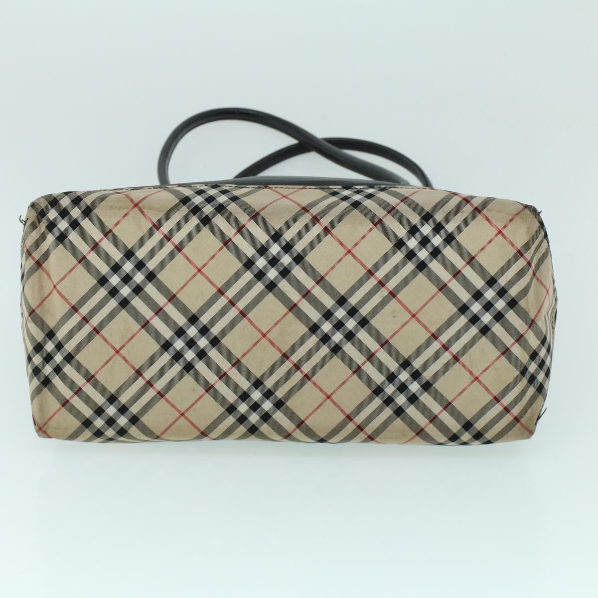 Burberry Nova Check Shoulder Bag Nylon Leather Beige Black Auth 53791