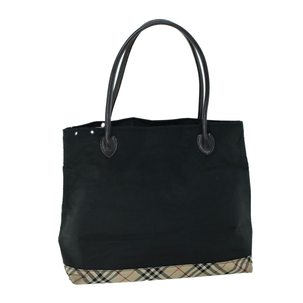 Burberry Nova Check Shoulder Bag Nylon Leather Beige Black Auth 53791