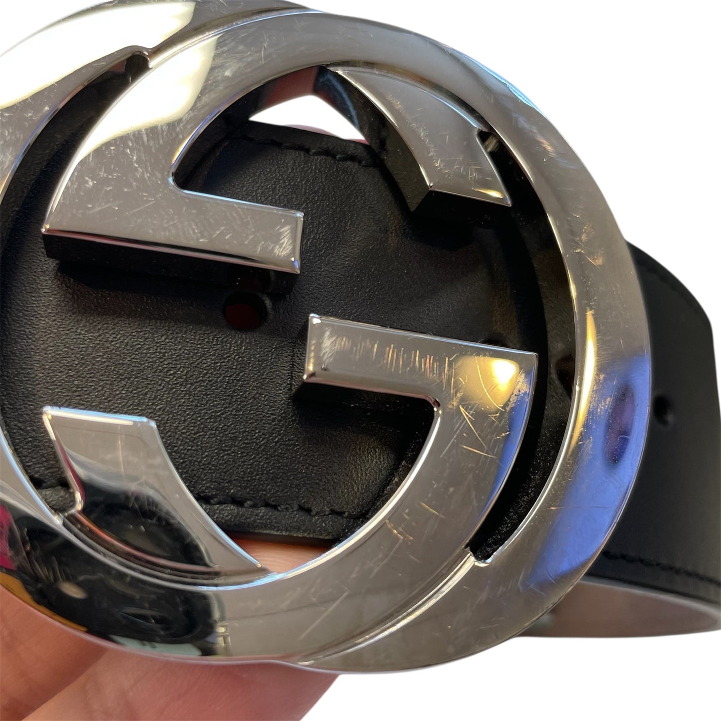 Belt Luxury Designer By Gucci In Black & Green