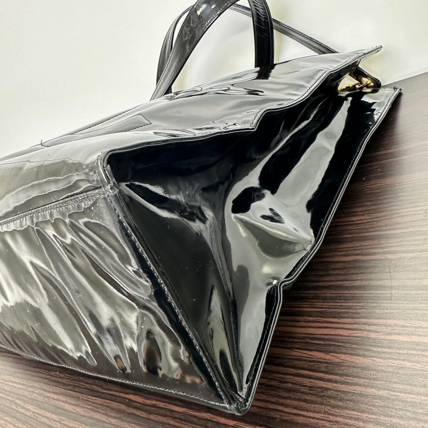 Chanel Vintage Patent CC Tote - Black Shoulder Bags, Handbags LB