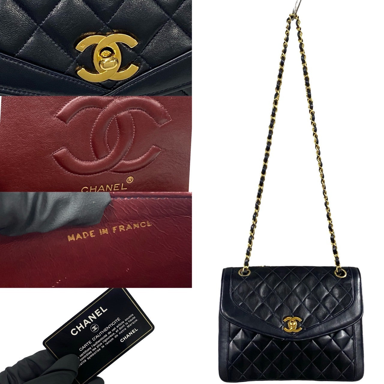 CHANEL Shoulder Bag lambskin black Matrasse