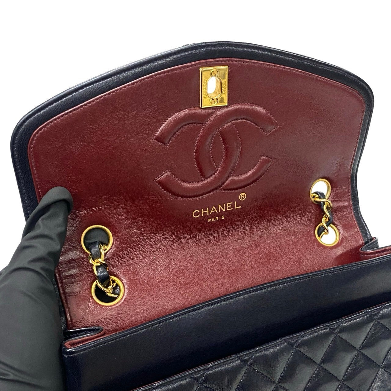 CHANEL Shoulder Bag lambskin black Matrasse