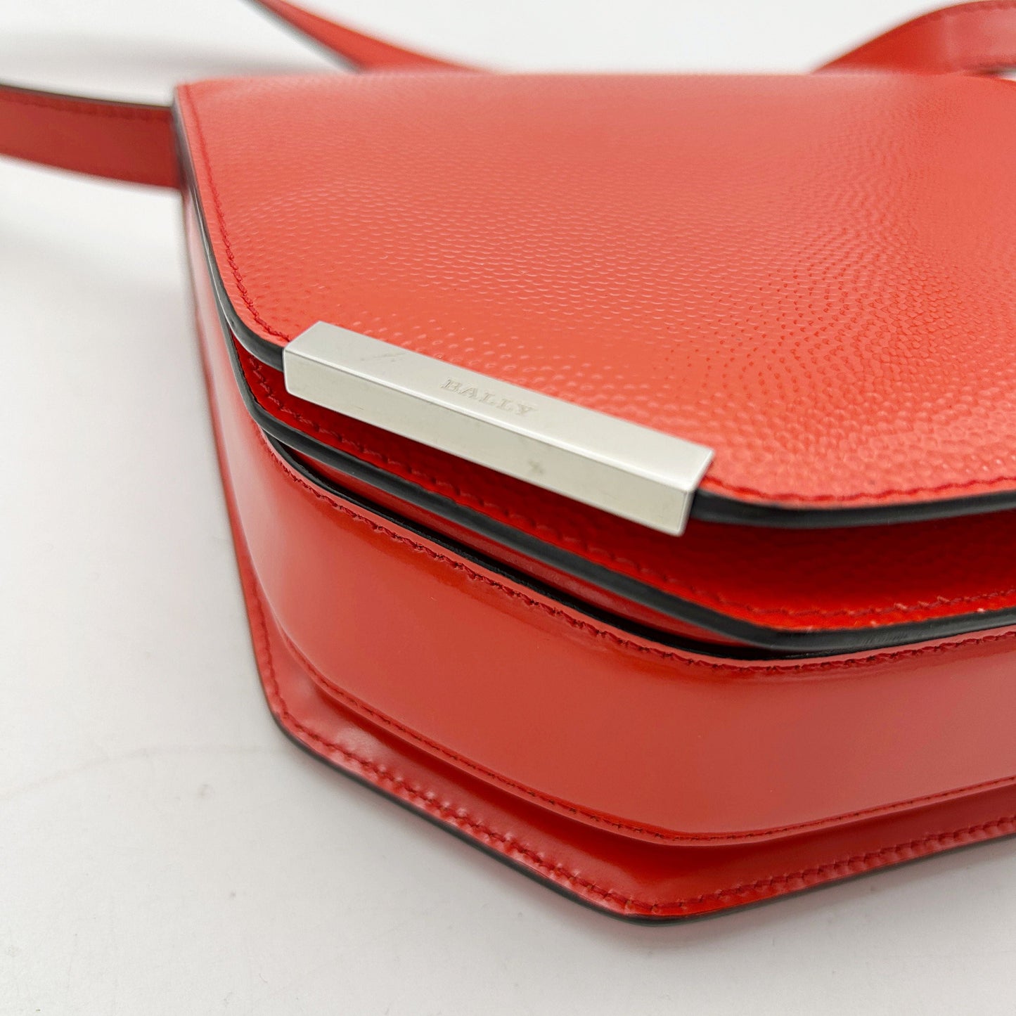 Bally Goatskin Mini D-Ring Bag Bright Red LA6173