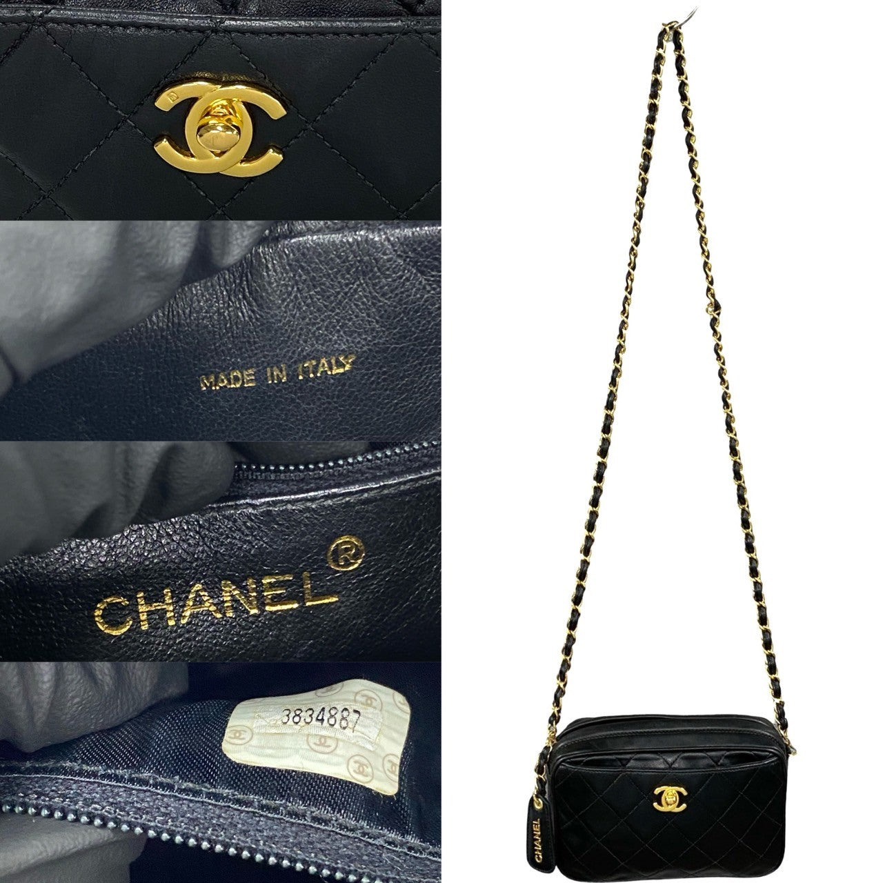 CHANEL Shoulder Bag lambskin black Matrasse