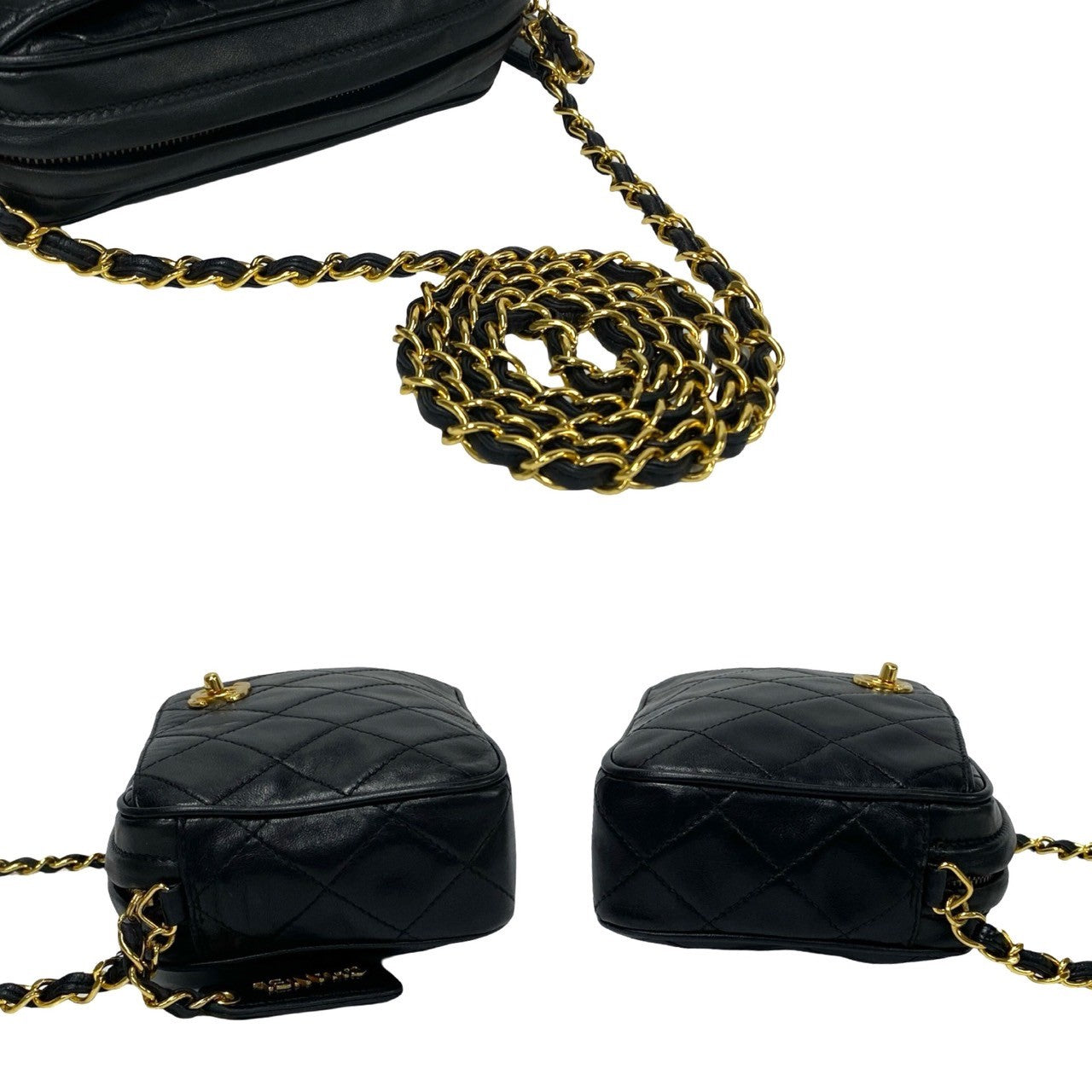 CHANEL Shoulder Bag lambskin black Matrasse