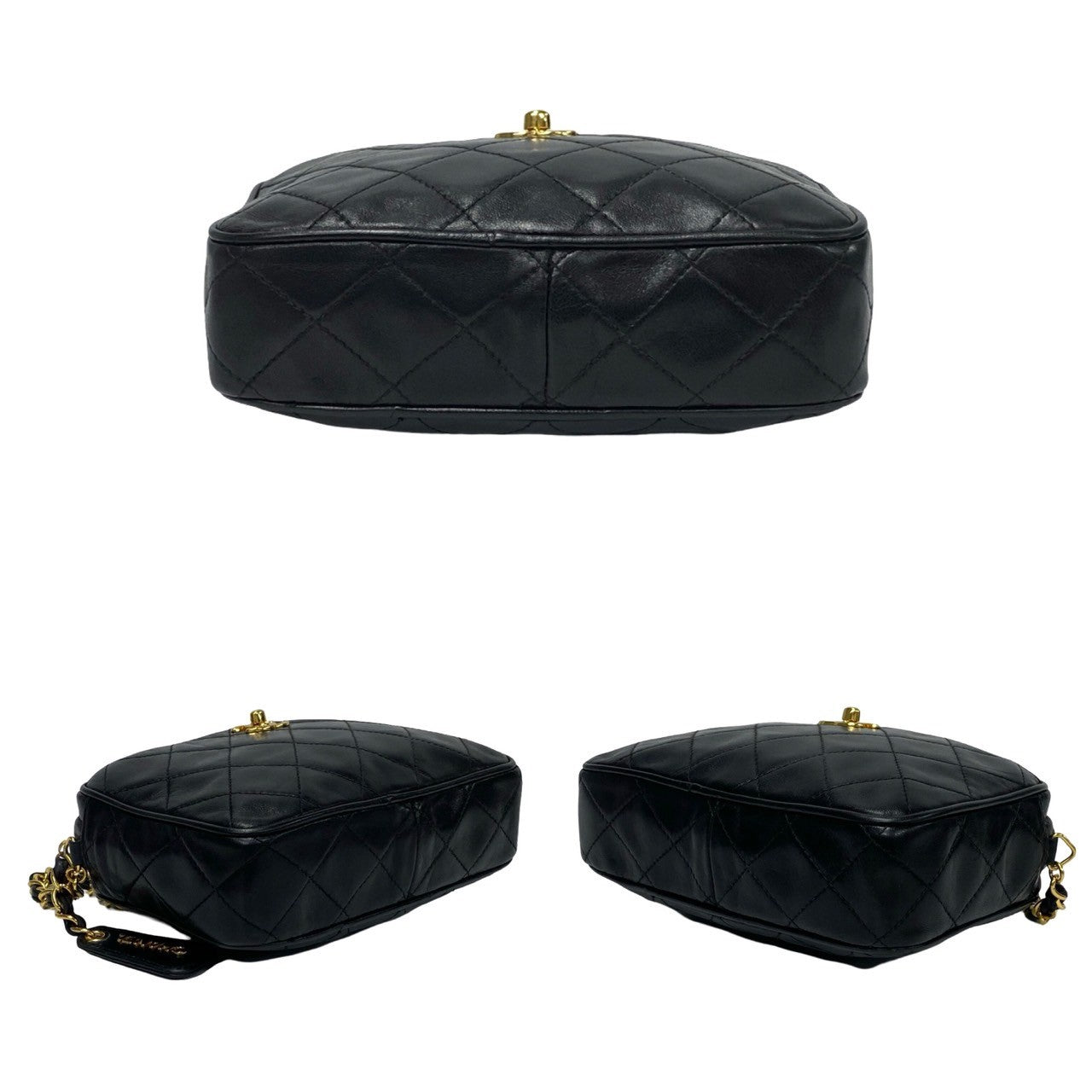 CHANEL Shoulder Bag lambskin black Matrasse