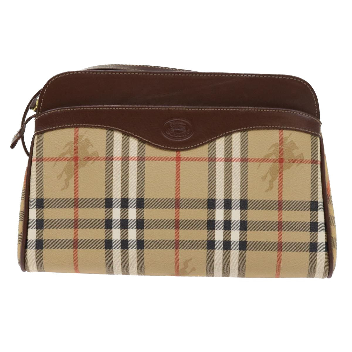 BurberrySs Nova Check Shoulder Bag PVC Leather Beige Auth 56202