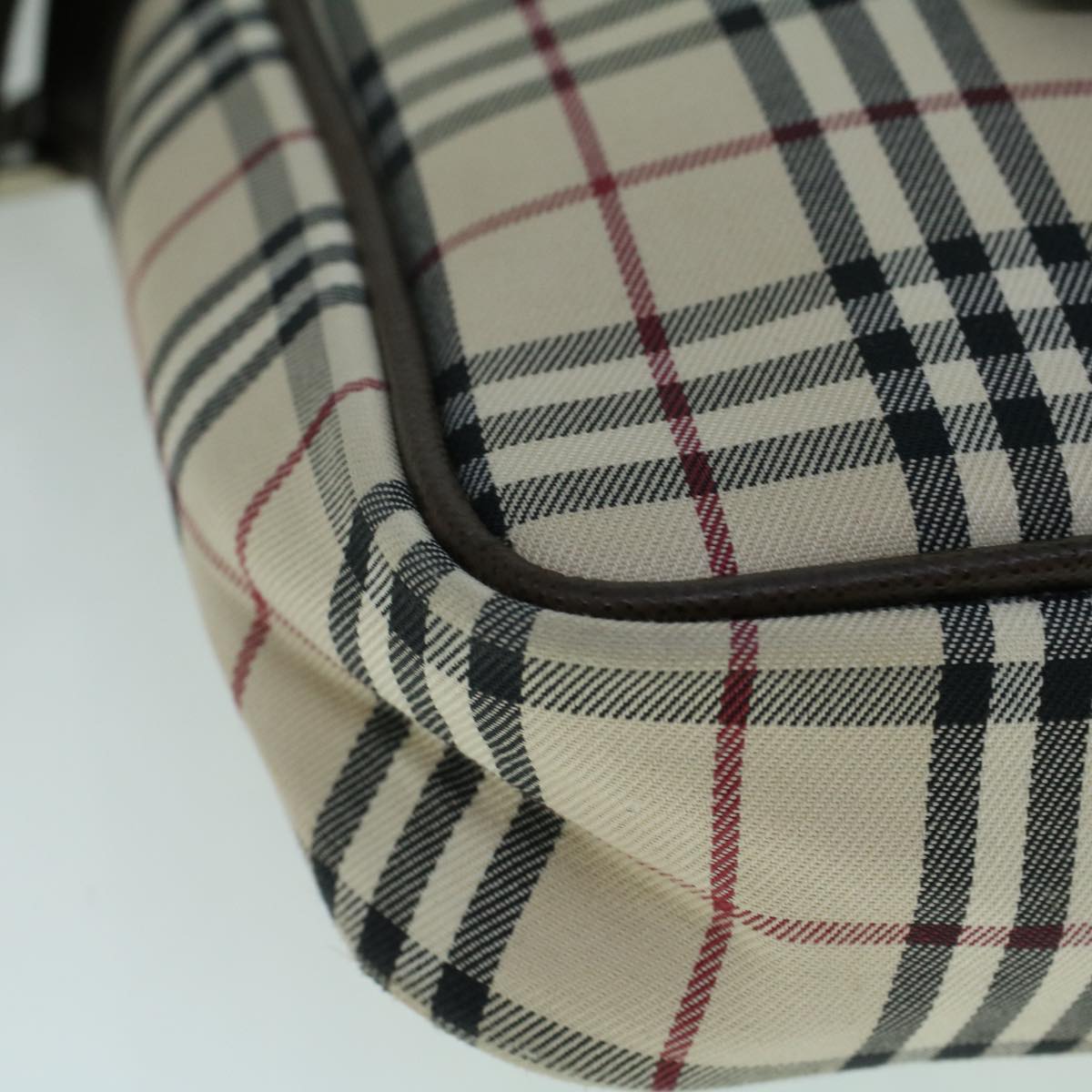 Burberry Nova Check Shoulder Bag Canvas Beige Brown Auth 56460
