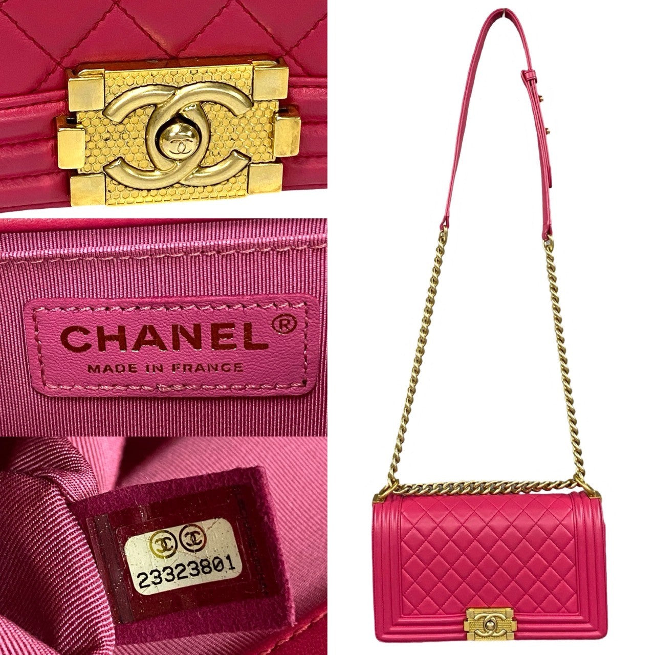 CHANEL Shoulder Bag lambskin pink Boy chanel