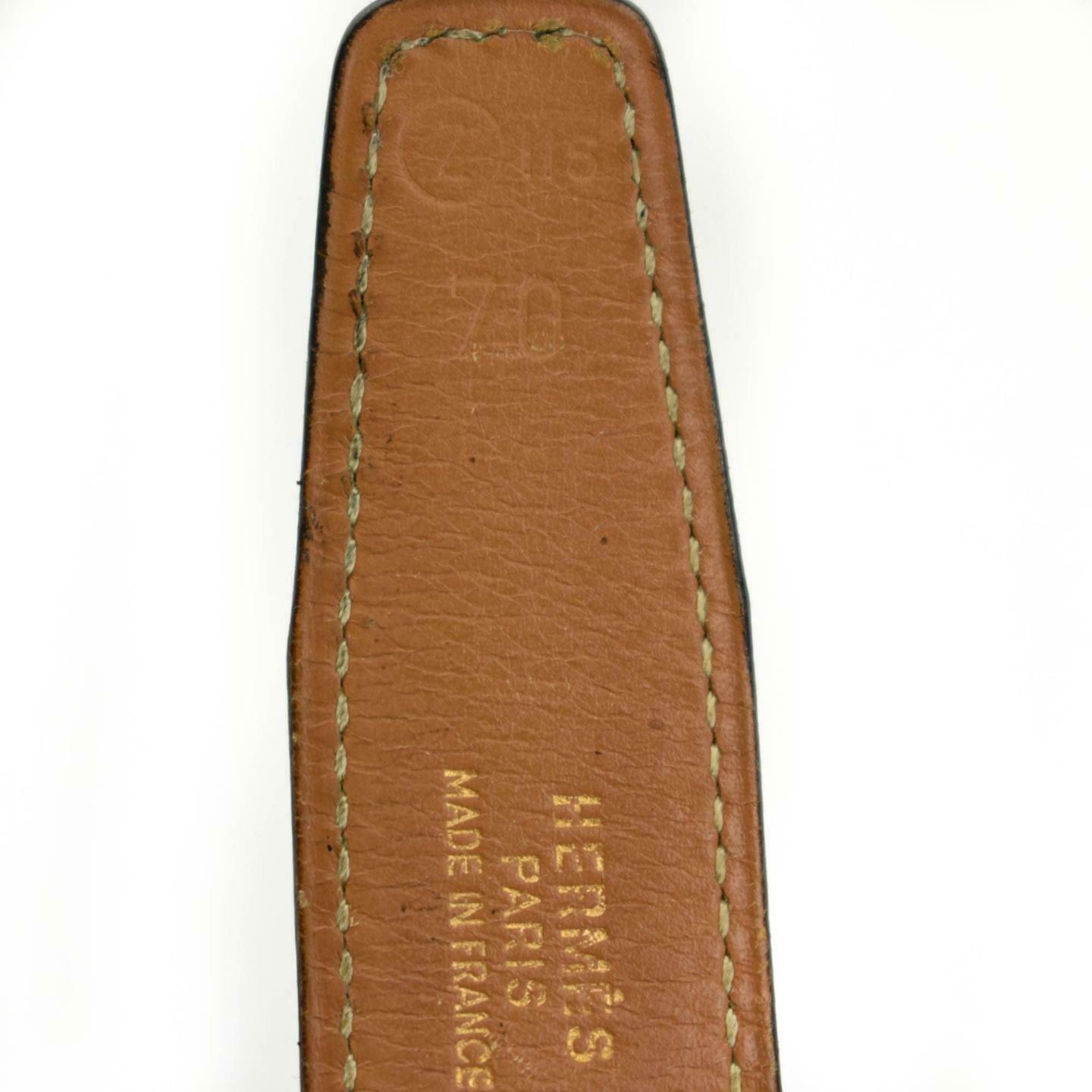 HERMES "Mini Constance" Black/Brown Reversible "H" Belt fits 26"- 28" (vy)