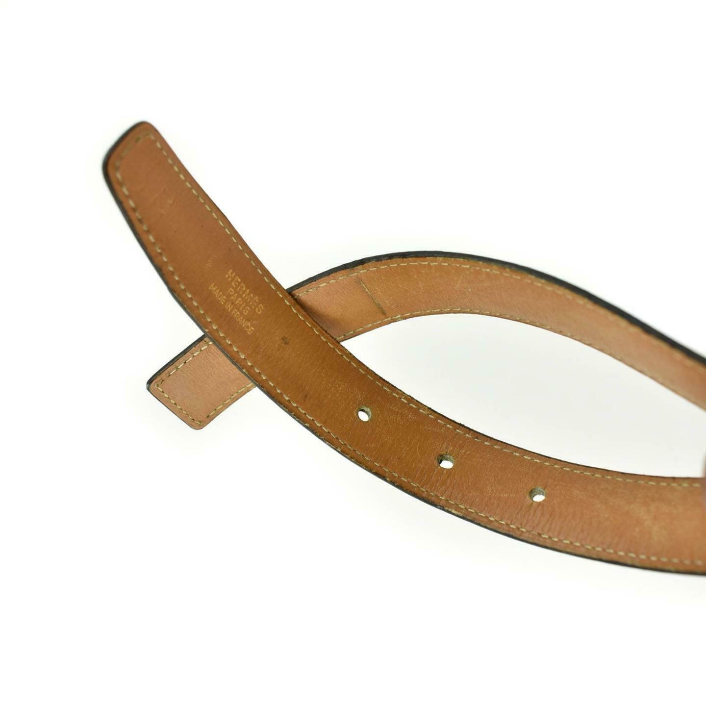 HERMES "Mini Constance" Black/Brown Reversible "H" Belt fits 26"- 28" (vy)