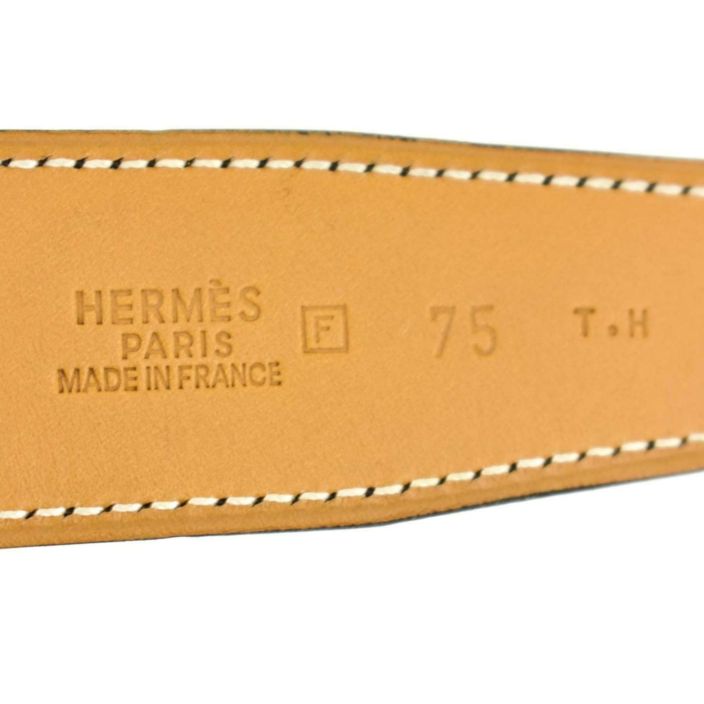 HERMES "Evelyne" Brown/Tan Reversible "H" Logo Belt fits 28"- 30" (wa)