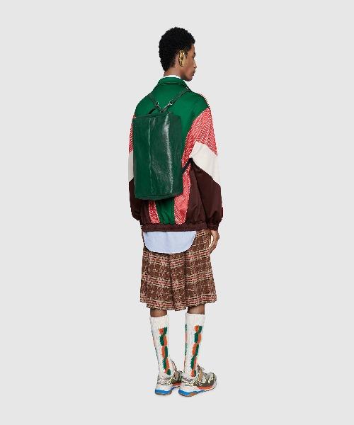 Gucci Soft Leather Backpack Dark Green