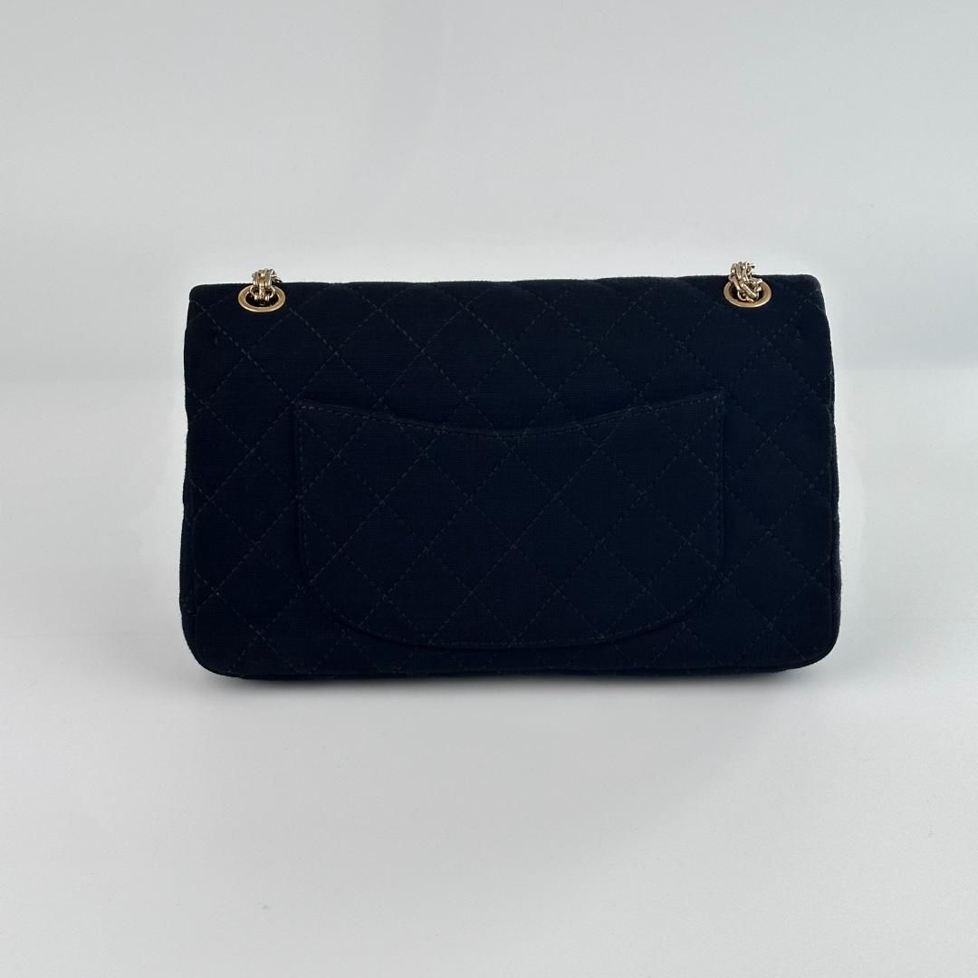Chanel Jersey Reissue Double Flap Bag - Black Shoulder Bags, Handbags MR