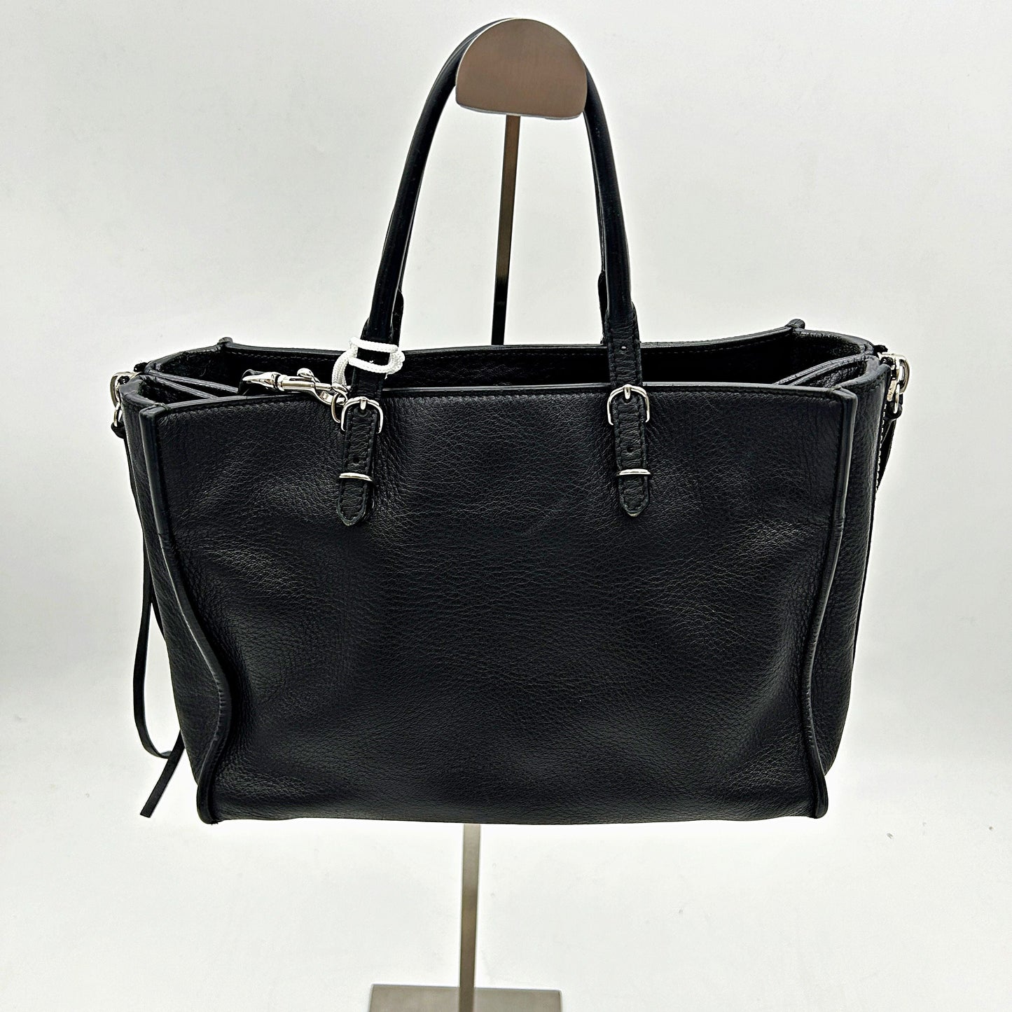 Balenciaga Black Mini Papier A6 Zip-Around Satchel Leather Pony-style calfskin LA20224