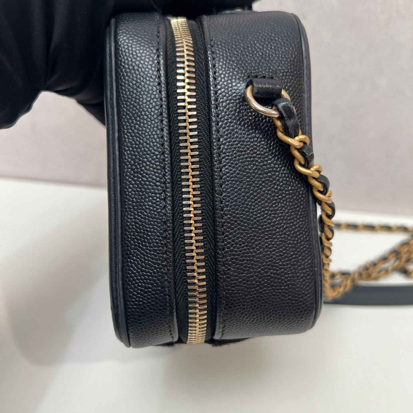 CHANEL Patent Flap Waist Belt Bag Black 3337