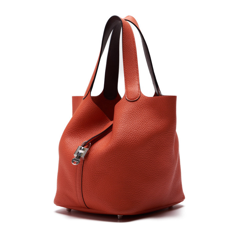 HERMES Picotin Lock MM Handbag Clemence Orange Poppy Orange Poppy Handbag Handbag Lady Back ( Delivery)