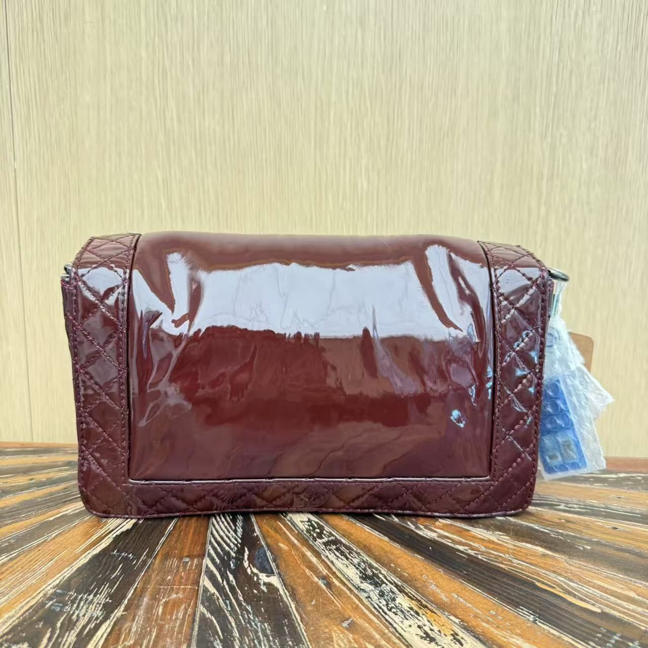 Chanel Medium Patent Reverso Boy Bag - Burgundy Shoulder Bags, Handbags