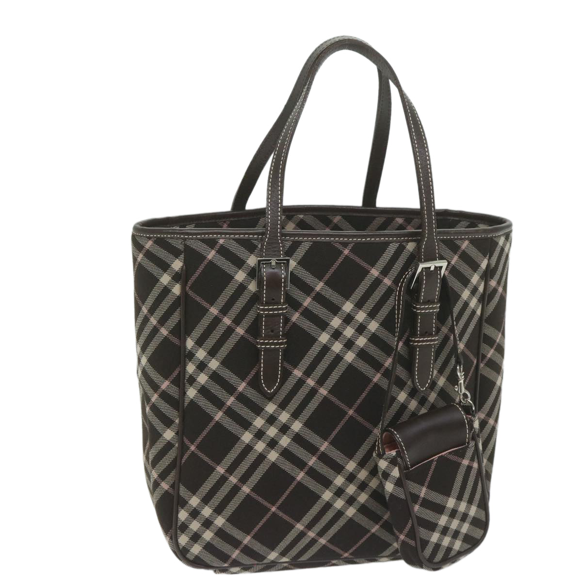 Burberry Nova Check Blue Label Shoulder Bag Canvas Brown Auth 60062