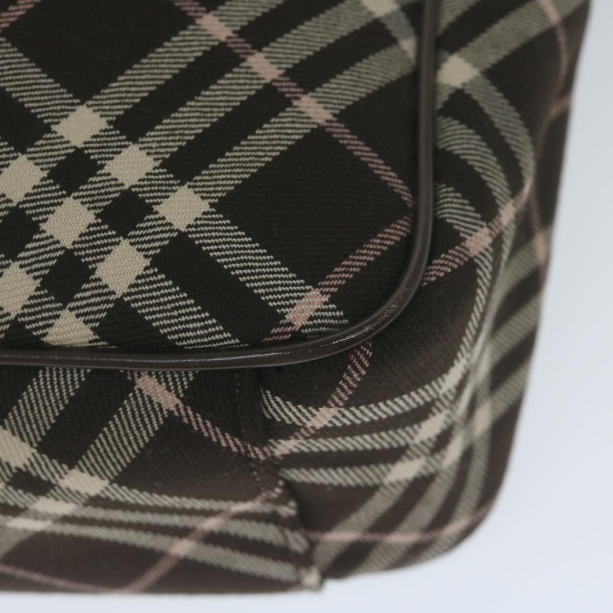 Burberry Nova Check Blue Label Shoulder Bag Canvas Brown Auth 60062