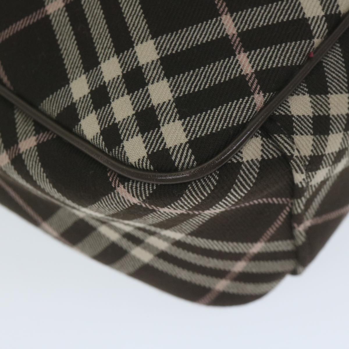 Burberry Nova Check Blue Label Shoulder Bag Canvas Brown Auth 60062