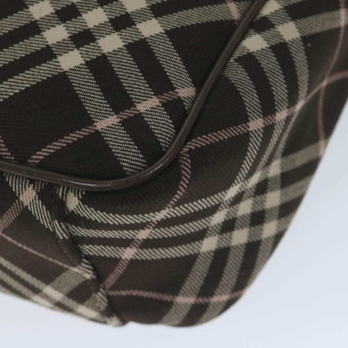 Burberry Nova Check Blue Label Shoulder Bag Canvas Brown Auth 60062