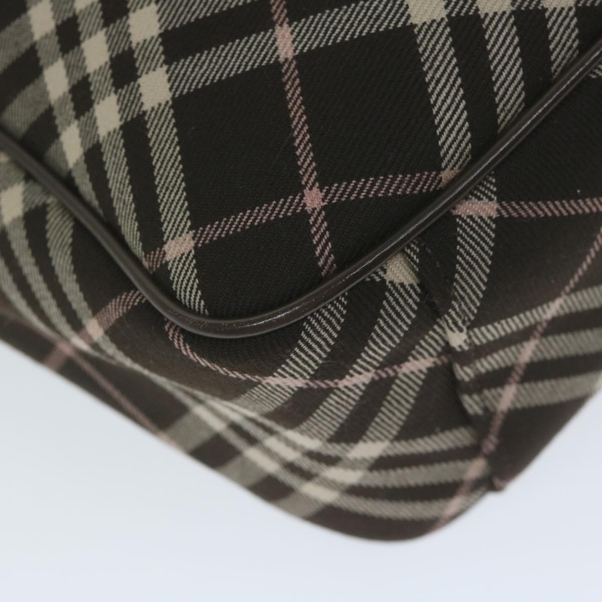 Burberry Nova Check Blue Label Shoulder Bag Canvas Brown Auth 60062