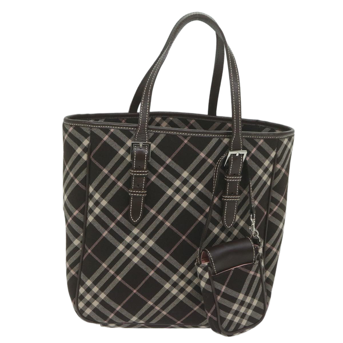 Burberry Nova Check Blue Label Shoulder Bag Canvas Brown Auth 60062