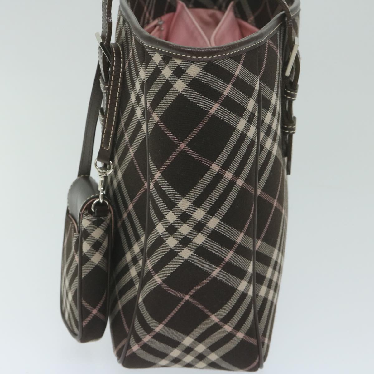 Burberry Nova Check Blue Label Shoulder Bag Canvas Brown Auth 60062