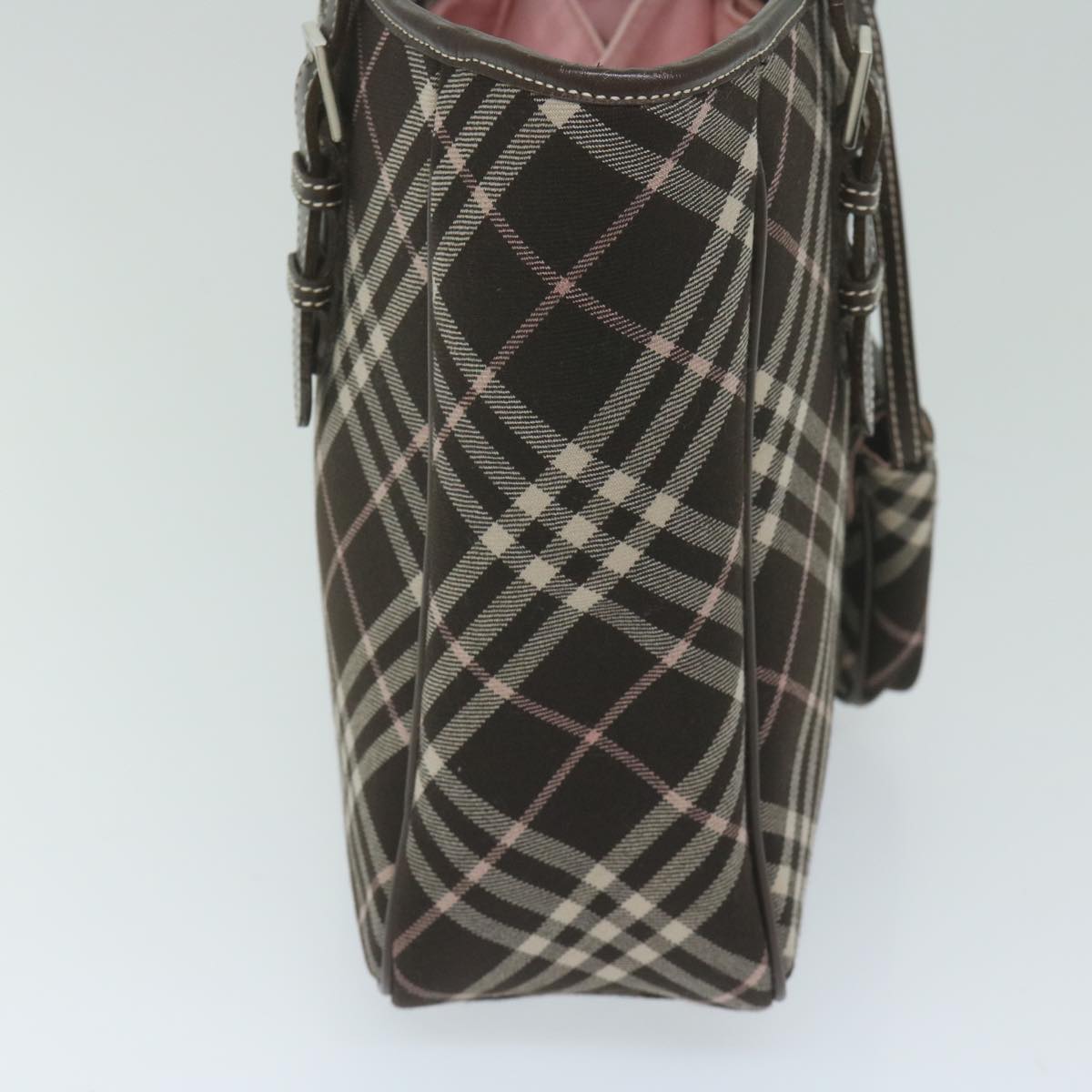 Burberry Nova Check Blue Label Shoulder Bag Canvas Brown Auth 60062