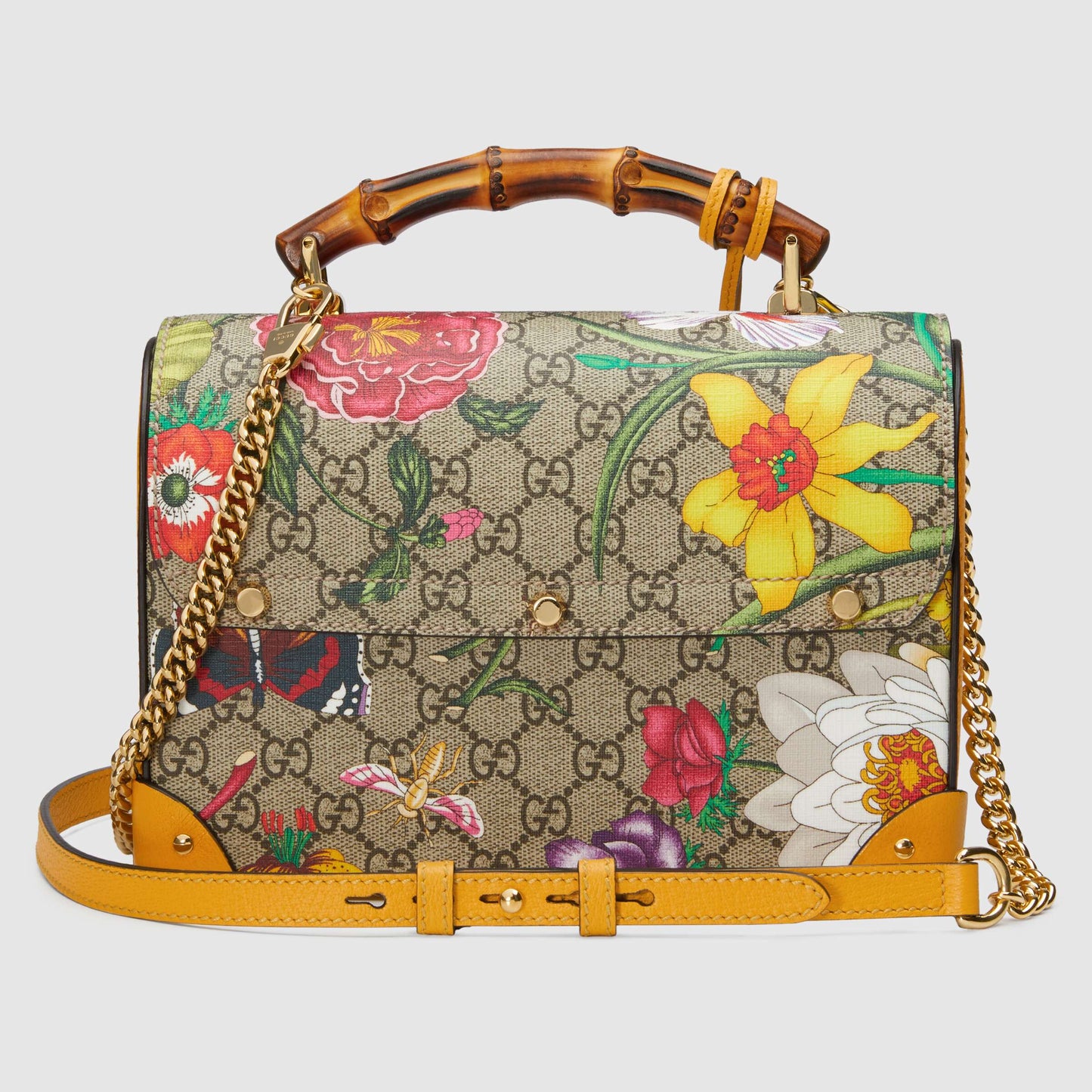 Gucci Padlock GG Flora Small Bamboo Shoulder Bag