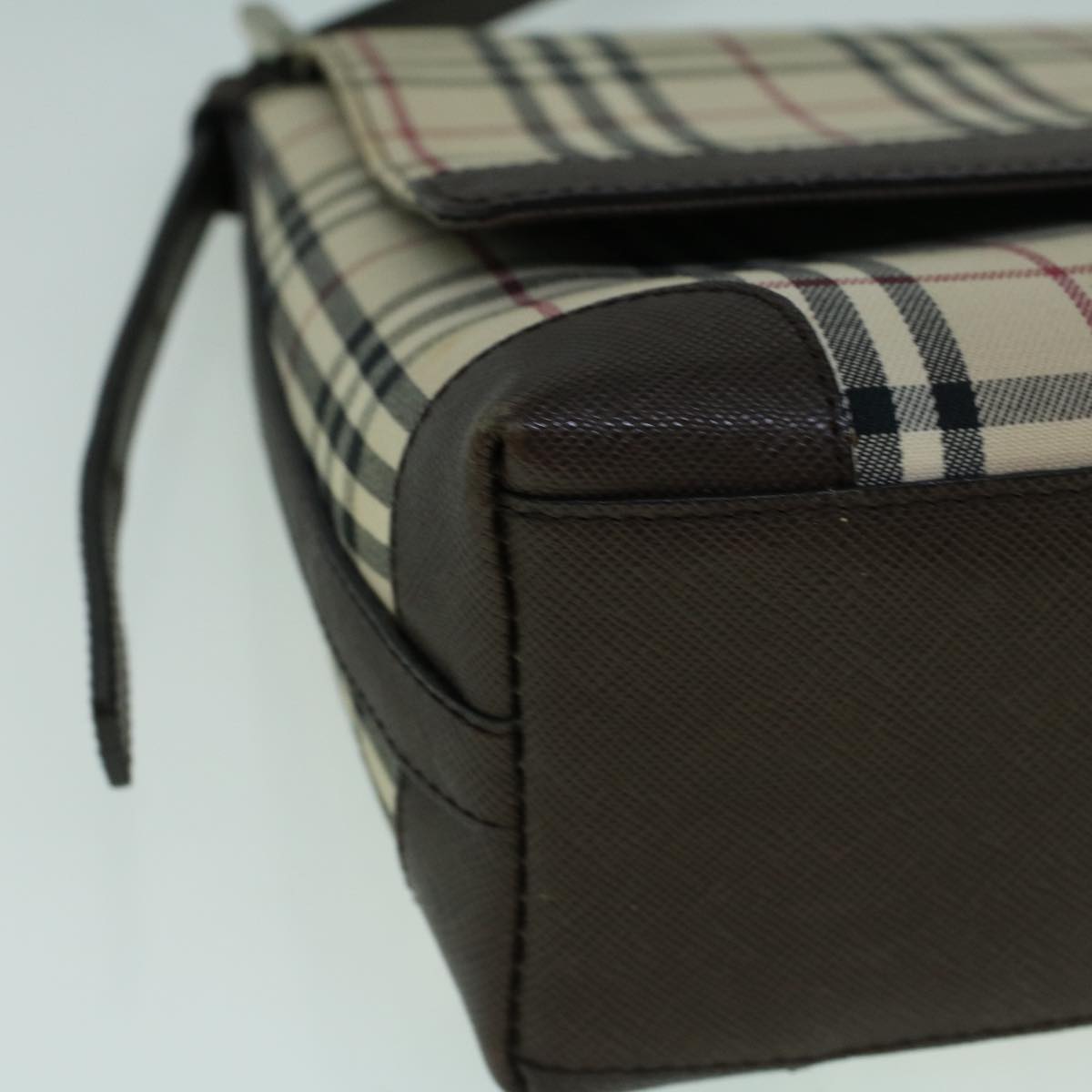Burberry Nova Check Shoulder Bag Canvas Beige Brown Auth 60352