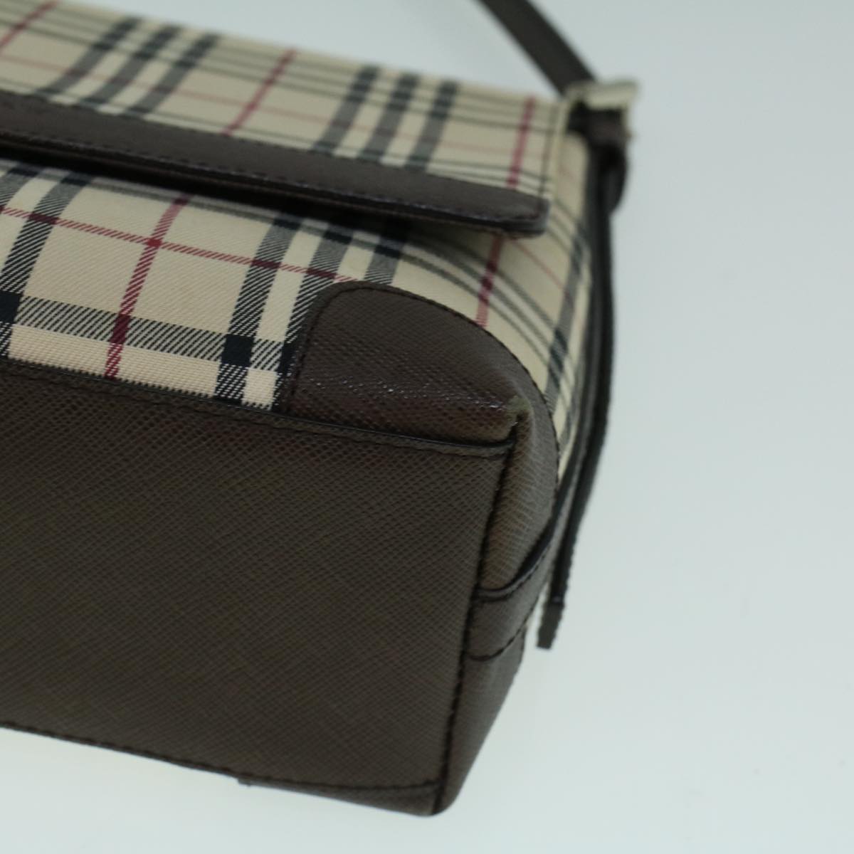 Burberry Nova Check Shoulder Bag Canvas Beige Brown Auth 60352