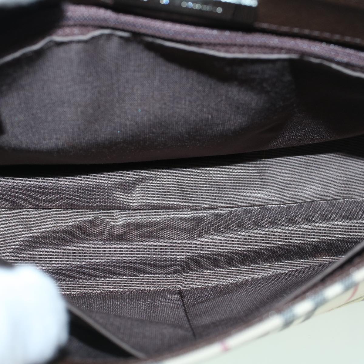Burberry Nova Check Shoulder Bag Canvas Beige Brown Auth 60352
