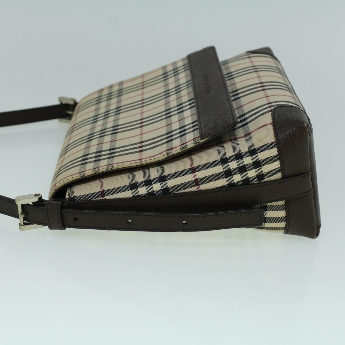 Burberry Nova Check Shoulder Bag Canvas Beige Brown Auth 60352