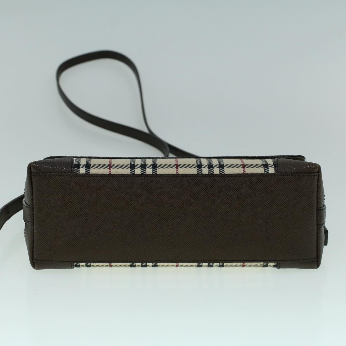 Burberry Nova Check Shoulder Bag Canvas Beige Brown Auth 60352