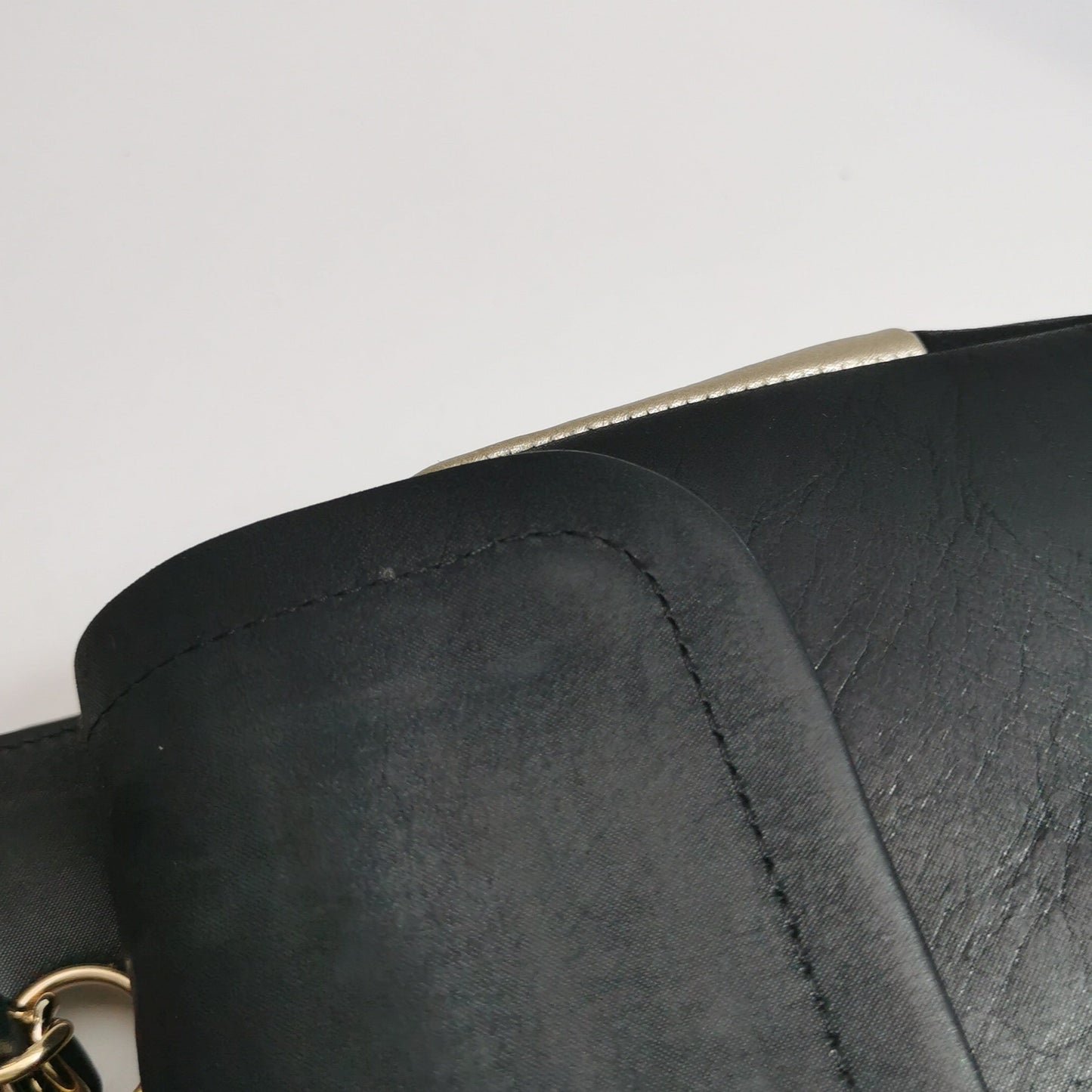 Chanel Classic Flap Gold and Black Calfskin Leather Gold-tone Hardware Shoulder Bag