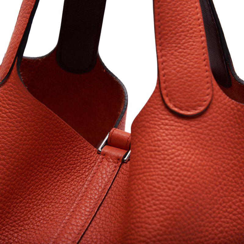 HERMES Picotin Lock MM Handbag Clemence Orange Poppy Orange Poppy Handbag Handbag Lady Back ( Delivery)
