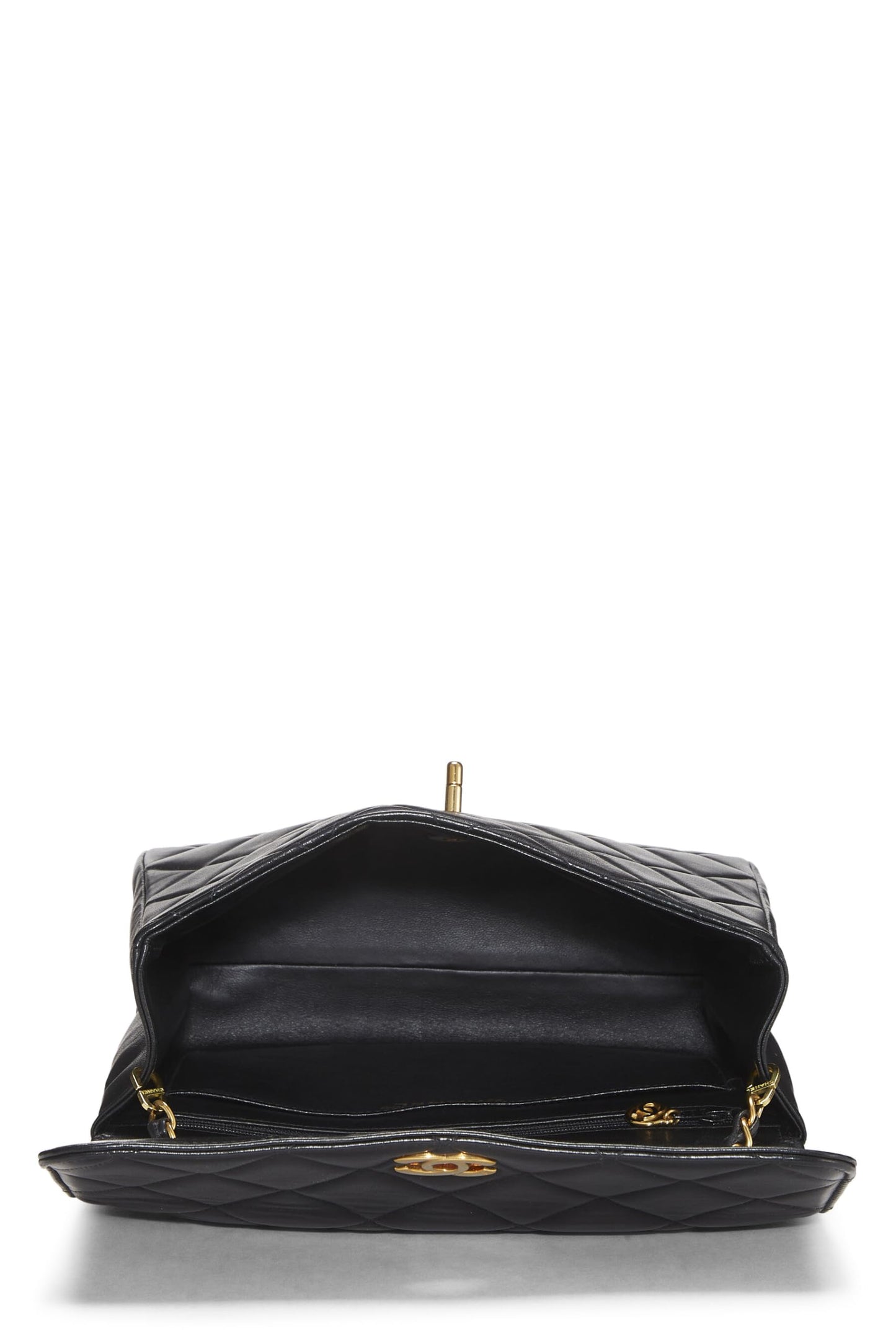 Chanel, Black Quilted Lambskin 'CC' Square Shoulder Bag, Black