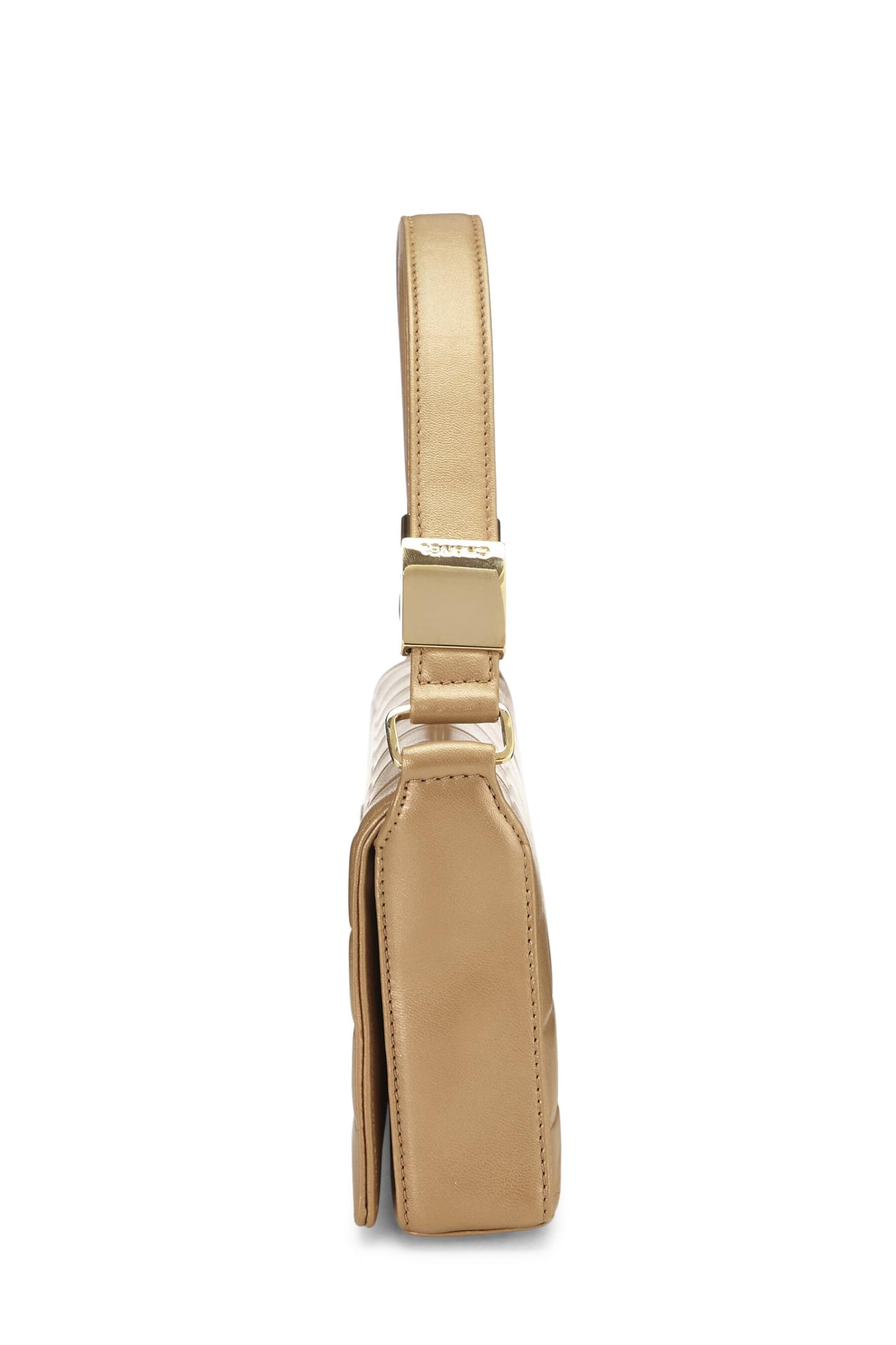 Chanel, Gold Leather Chocolate Bar Shoulder Bag Medium, Gold