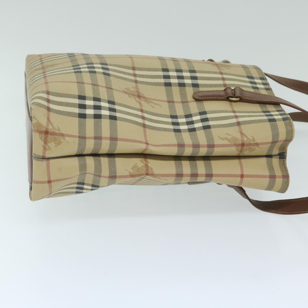 BurberrySs Nova Check Shoulder Bag PVC Leather Beige Auth 63774