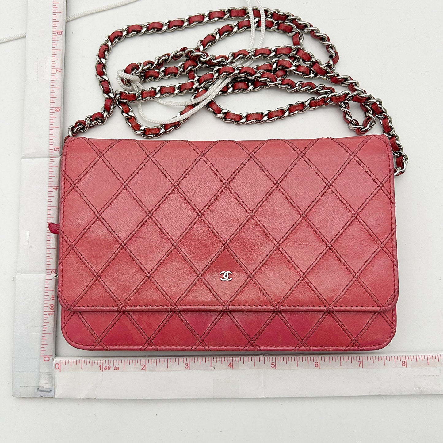 Chanel Matelasse Chain Wallet A33814 Women's Lambskin Chain/Shoulder Wallet Pink LA17738