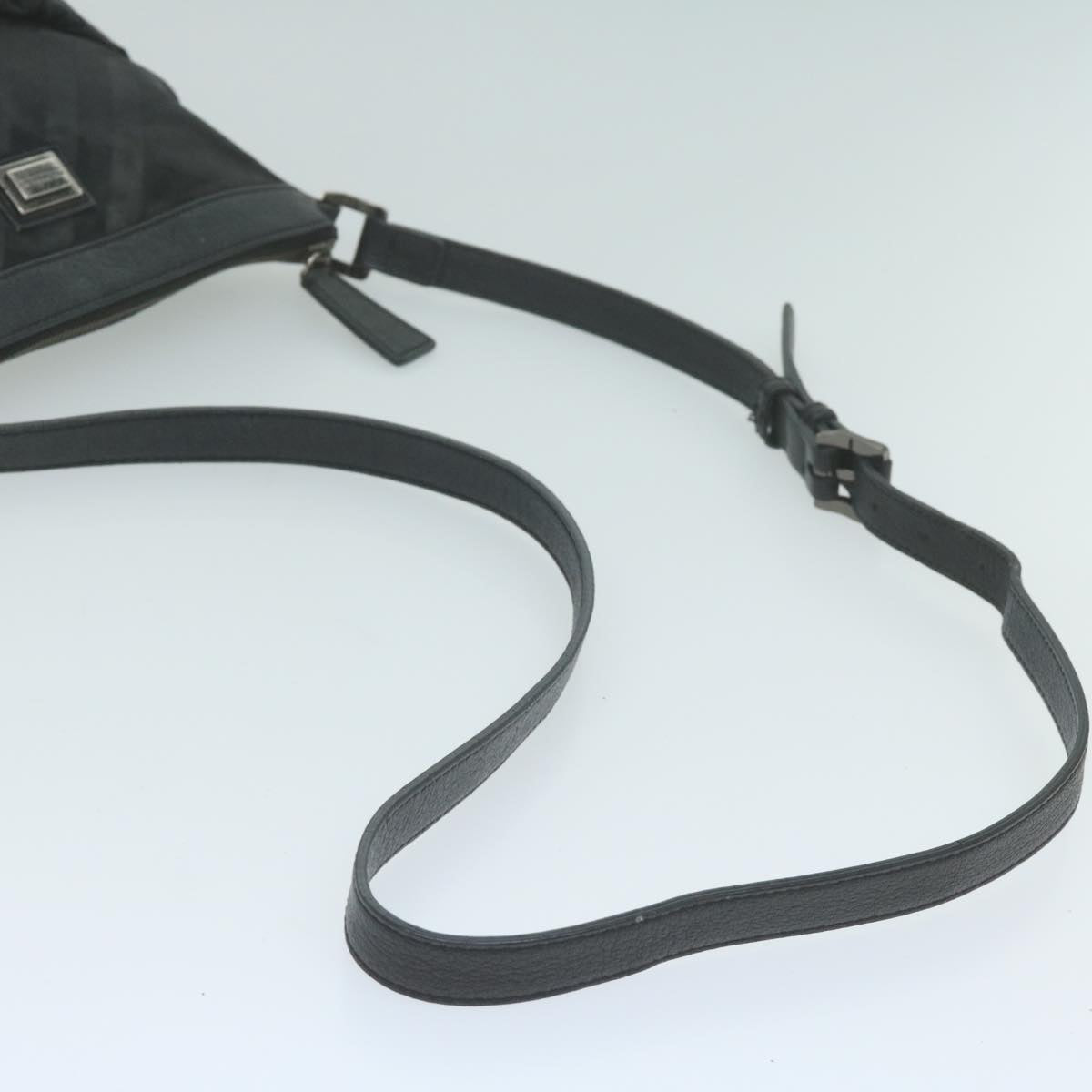 Burberry Nova Check Shoulder Bag Nylon Black Auth 64656