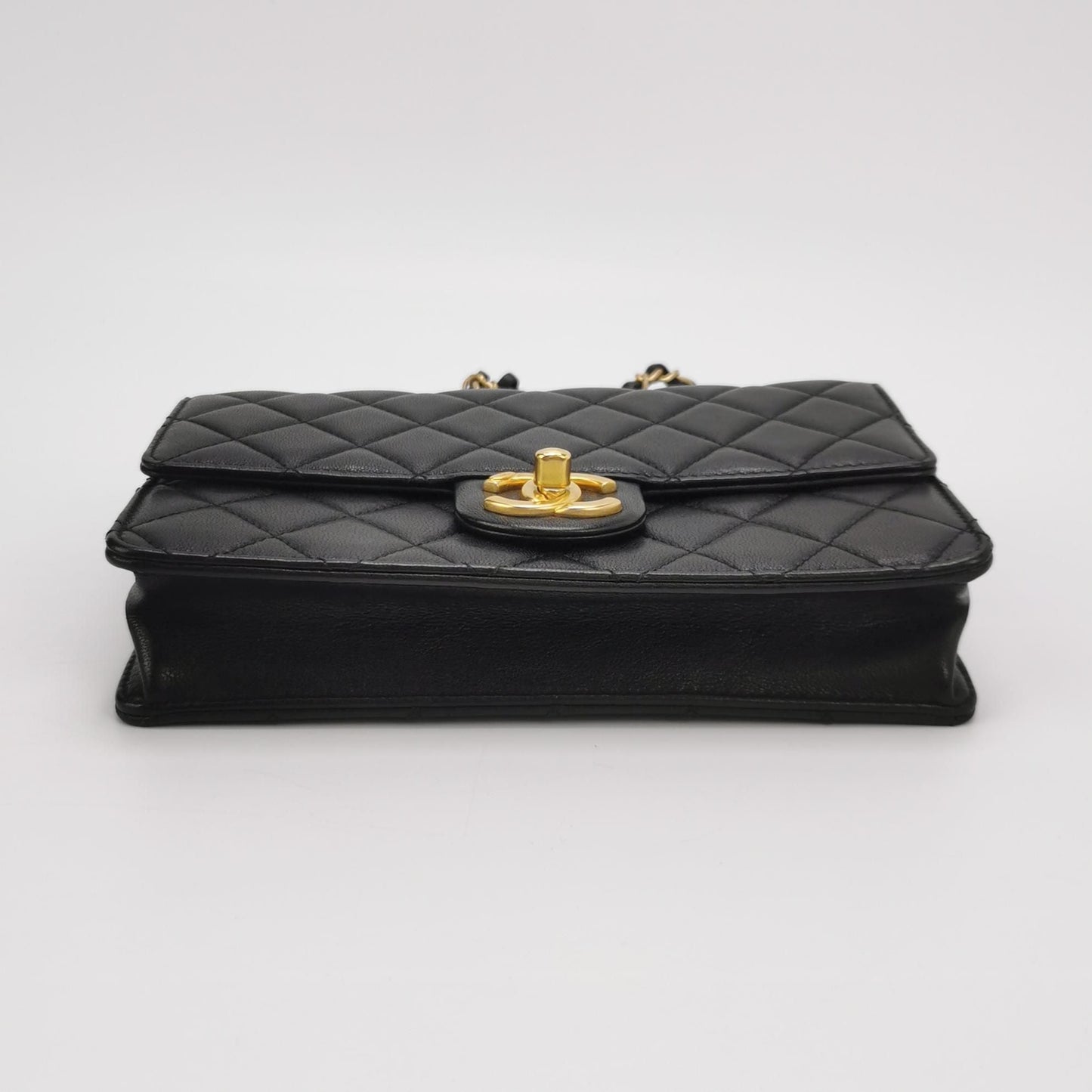 Chanel Flap Bag Lamb Leather Quilted Pearl Decor Classic Double C Buckle Shoulder Bag