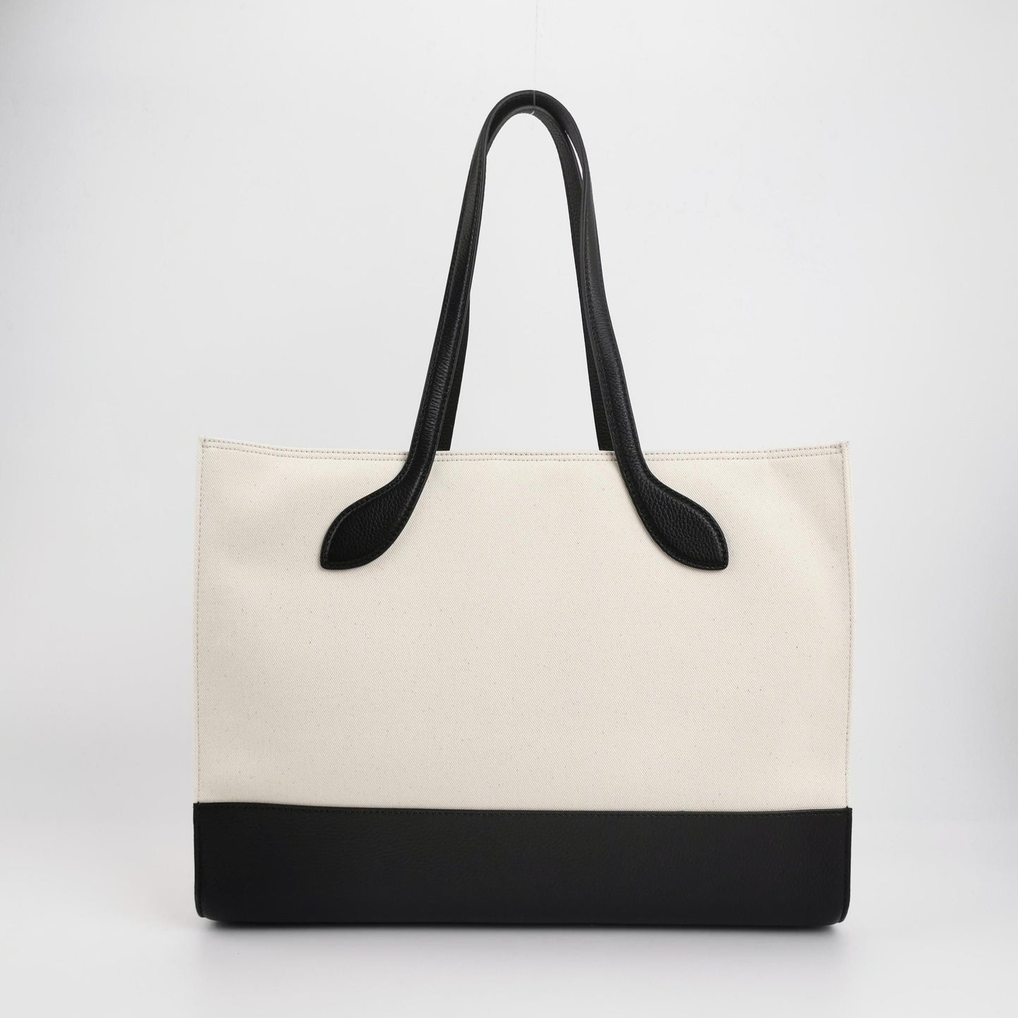 Preloved Bally Bar Leather Canvas Logo Tote Shoulder Bag 250501781173605